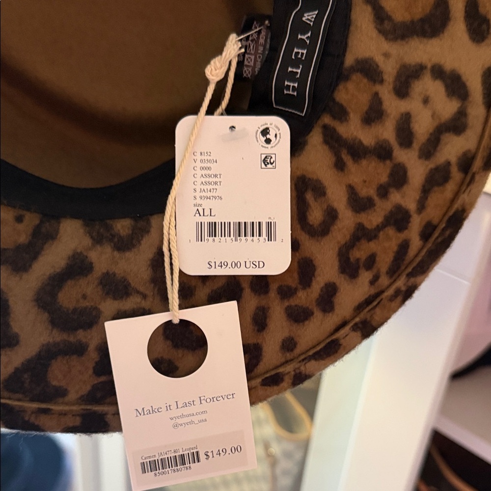 Wyeth by Todd Magill Leopard Print Hat with Black Band - Picture 4 of 4